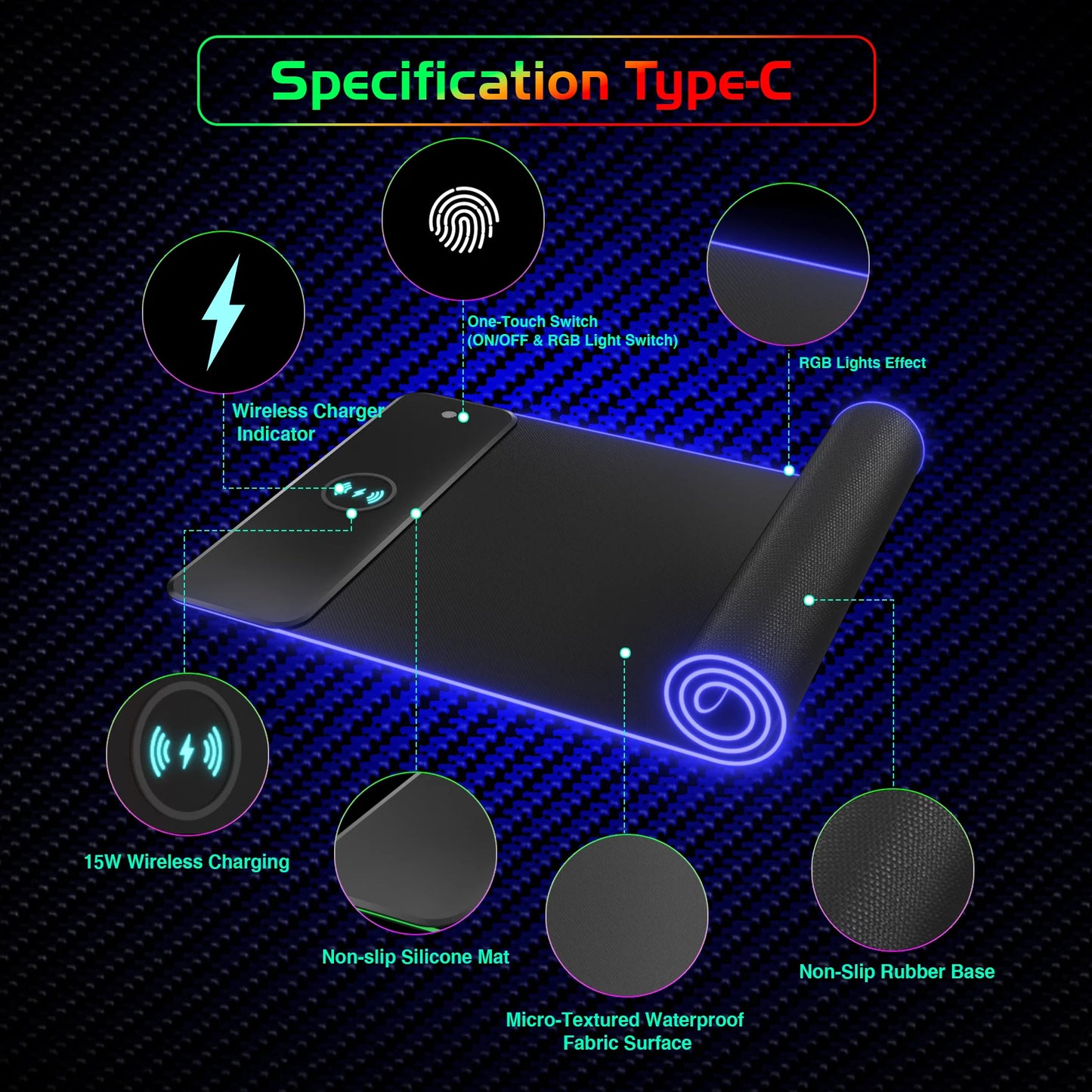 Wireless Charging RGB Gaming Mat (XXL)